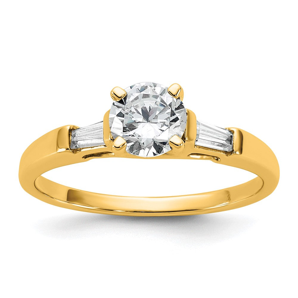 3 Stone Peg Set Semi-Mount Engagement Rings