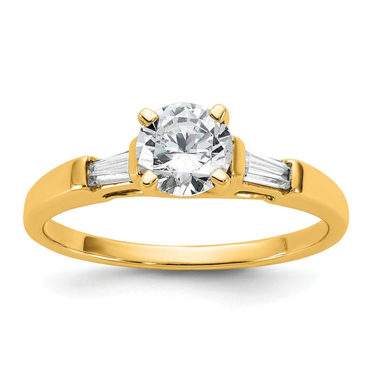 3 Stone Peg Set Semi-Mount Engagement Rings