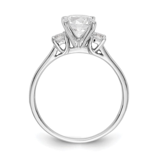 3 Stone Peg Set Semi-Mount Engagement Rings