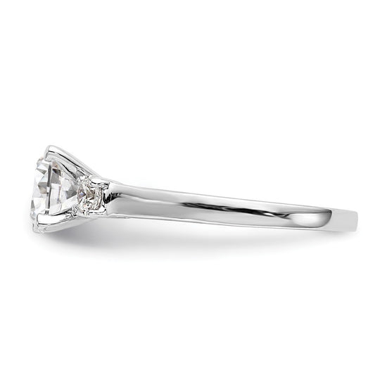 3 Stone Peg Set Semi-Mount Engagement Rings
