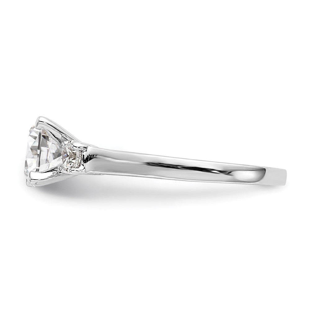 3 Stone Peg Set Semi-Mount Engagement Rings