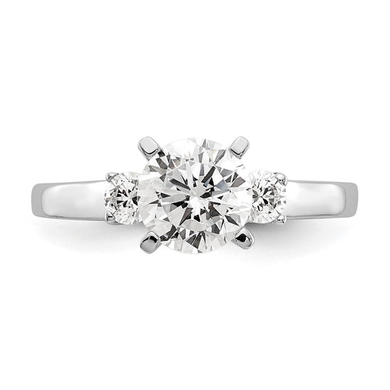 3 Stone Peg Set Semi-Mount Engagement Rings