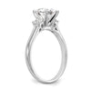 3 Stone Peg Set Semi-Mount Engagement Rings