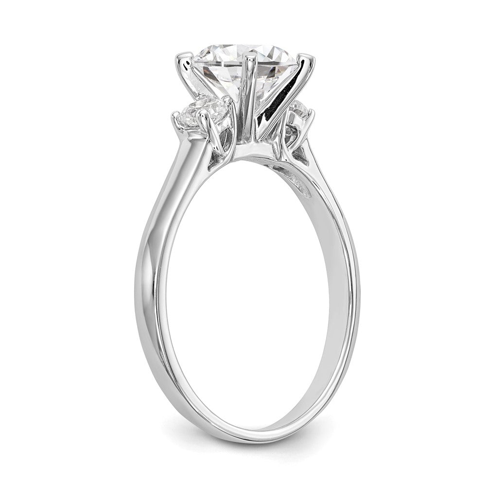 3 Stone Peg Set Semi-Mount Engagement Rings
