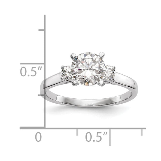 3 Stone Peg Set Semi-Mount Engagement Rings