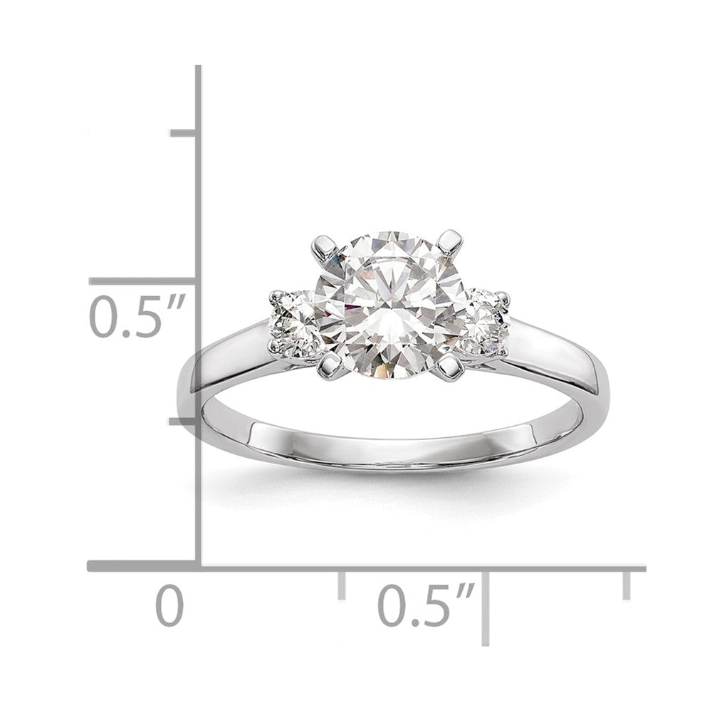 3 Stone Peg Set Semi-Mount Engagement Rings