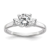 3 Stone Peg Set Semi-Mount Engagement Rings