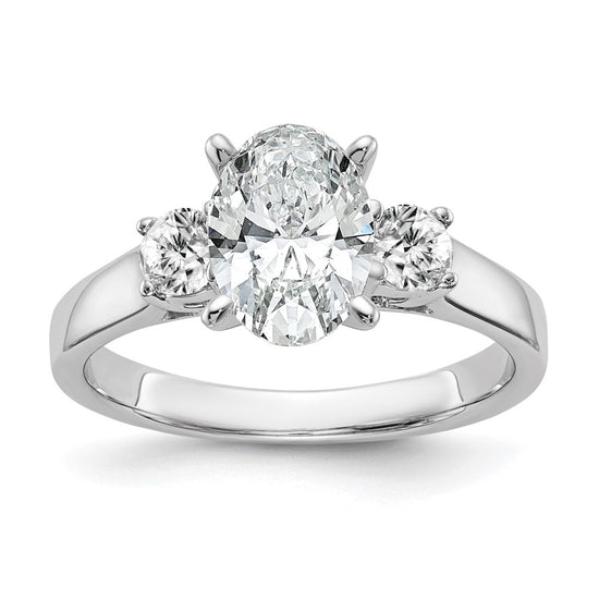 3 Stone Peg Set Semi-Mount Engagement Rings