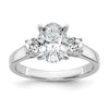3 Stone Peg Set Semi-Mount Engagement Rings