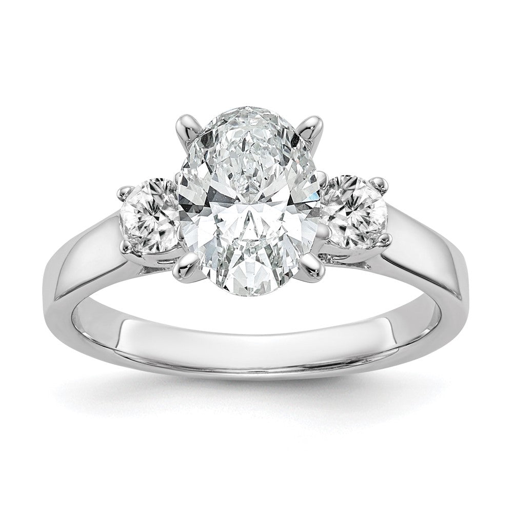 3 Stone Peg Set Semi-Mount Engagement Rings