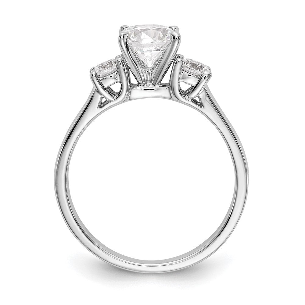3 Stone Peg Set Semi-Mount Engagement Rings