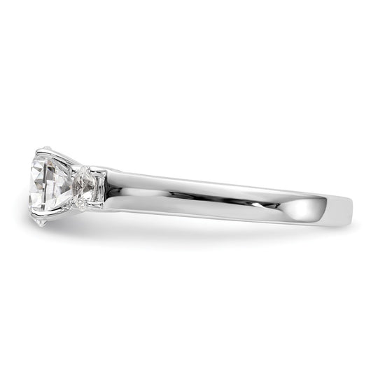 3 Stone Peg Set Semi-Mount Engagement Rings
