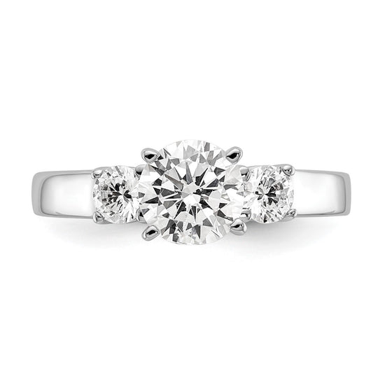 3 Stone Peg Set Semi-Mount Engagement Rings