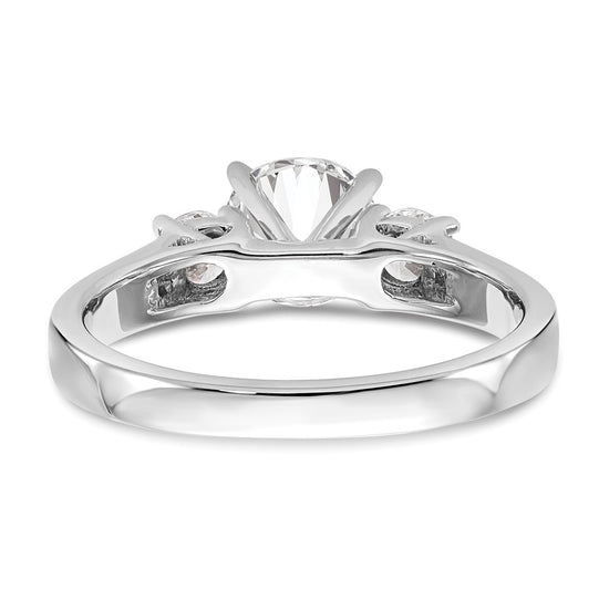3 Stone Peg Set Semi-Mount Engagement Rings