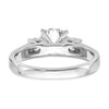 3 Stone Peg Set Semi-Mount Engagement Rings