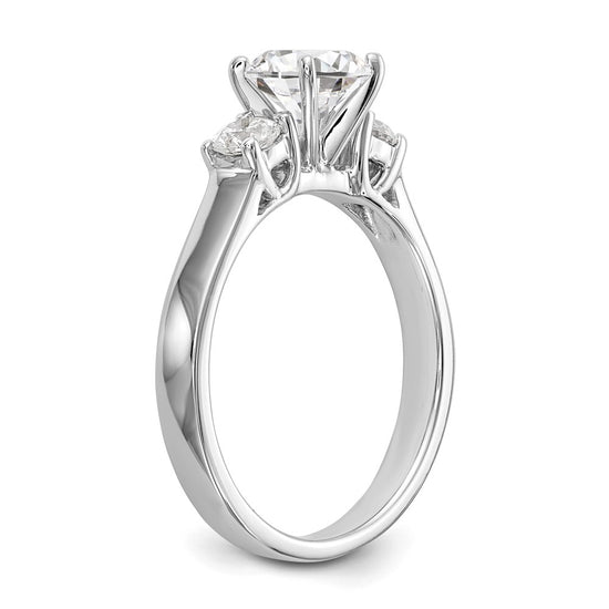3 Stone Peg Set Semi-Mount Engagement Rings