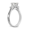3 Stone Peg Set Semi-Mount Engagement Rings