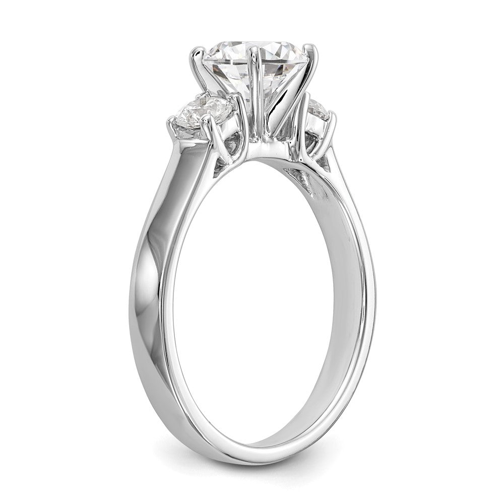 3 Stone Peg Set Semi-Mount Engagement Rings