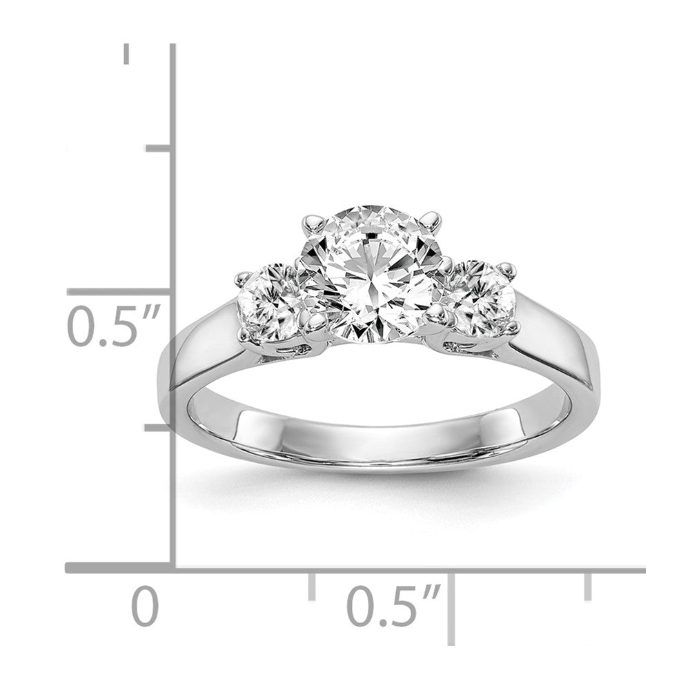 3 Stone Peg Set Semi-Mount Engagement Rings