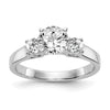 3 Stone Peg Set Semi-Mount Engagement Rings