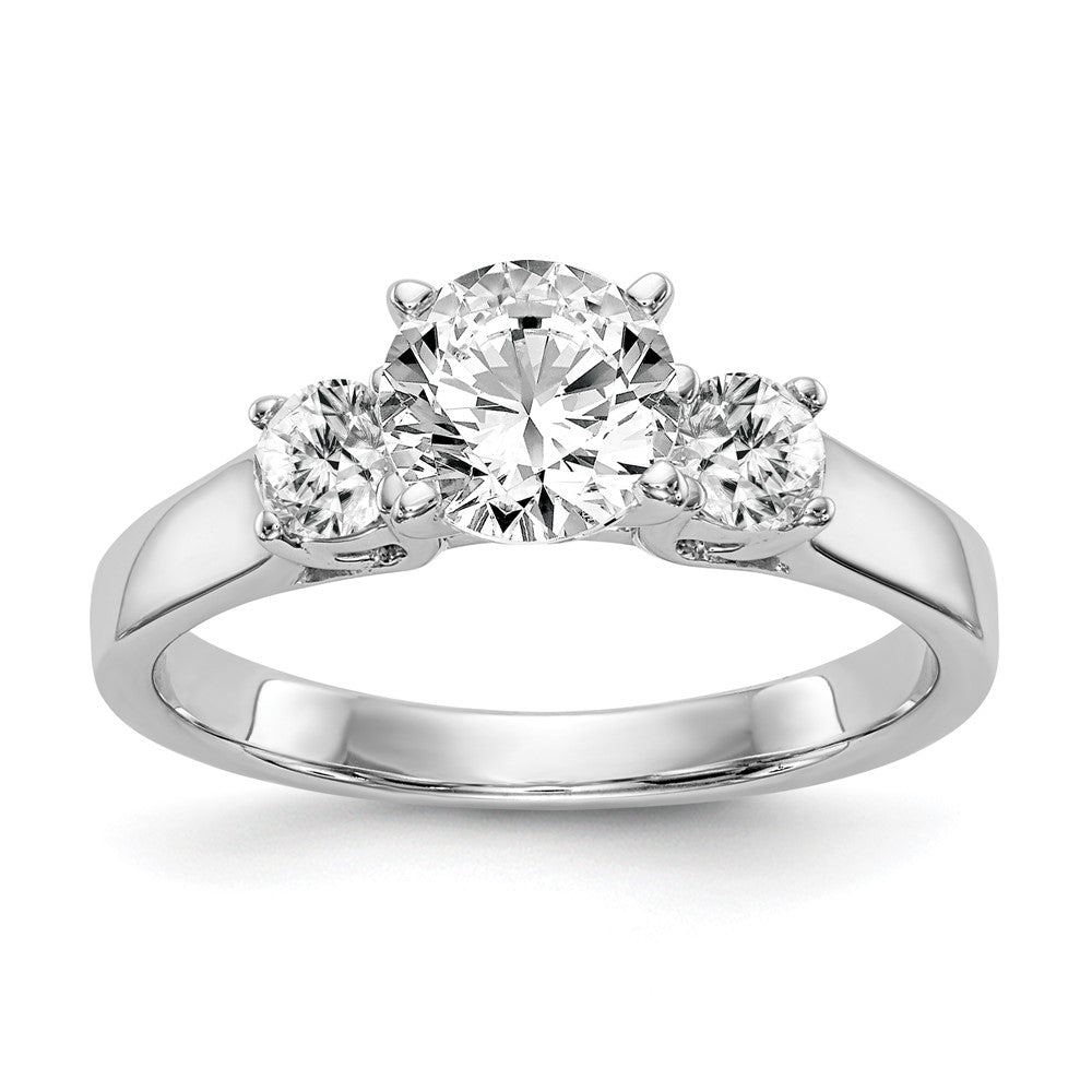 3 Stone Peg Set Semi-Mount Engagement Rings