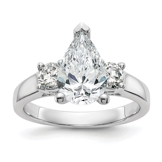 3 Stone Peg Set Semi-Mount Engagement Rings