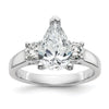 3 Stone Peg Set Semi-Mount Engagement Rings