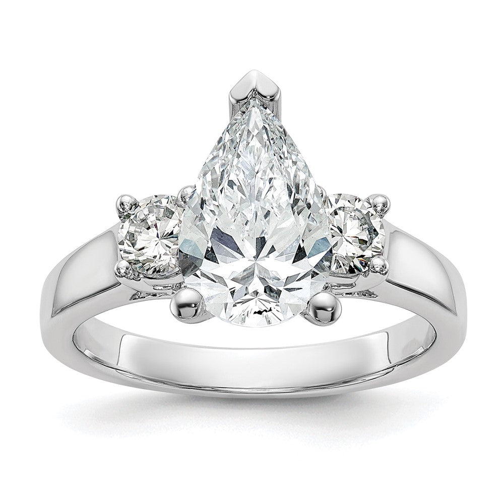 3 Stone Peg Set Semi-Mount Engagement Rings