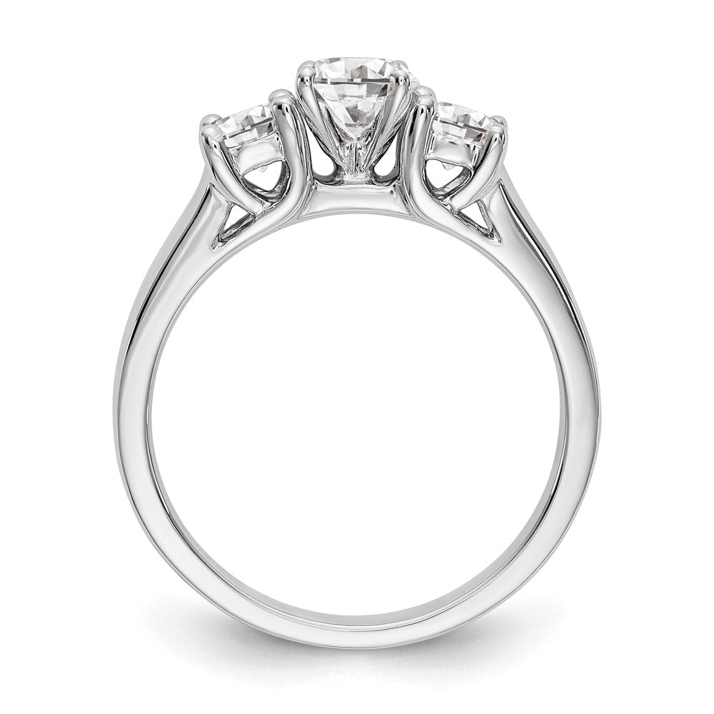 3 Stone Peg Set Semi-Mount Engagement Rings