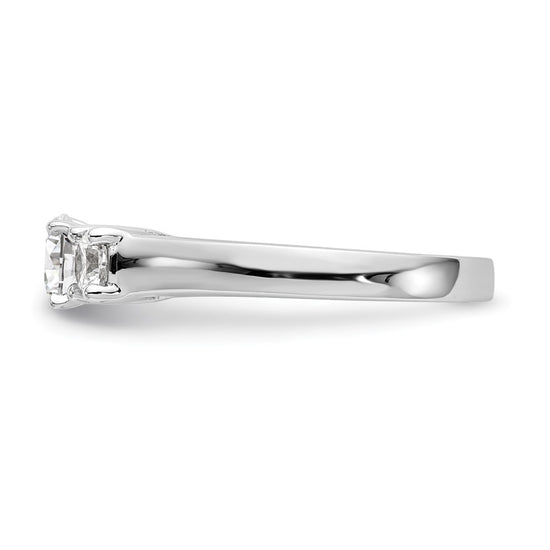 3 Stone Peg Set Semi-Mount Engagement Rings