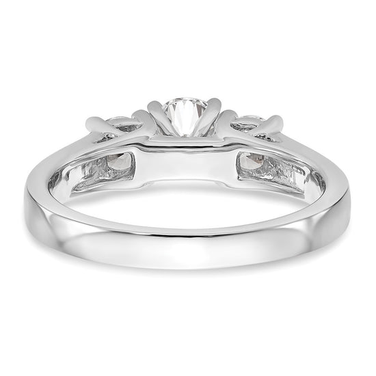 3 Stone Peg Set Semi-Mount Engagement Rings