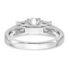 3 Stone Peg Set Semi-Mount Engagement Rings