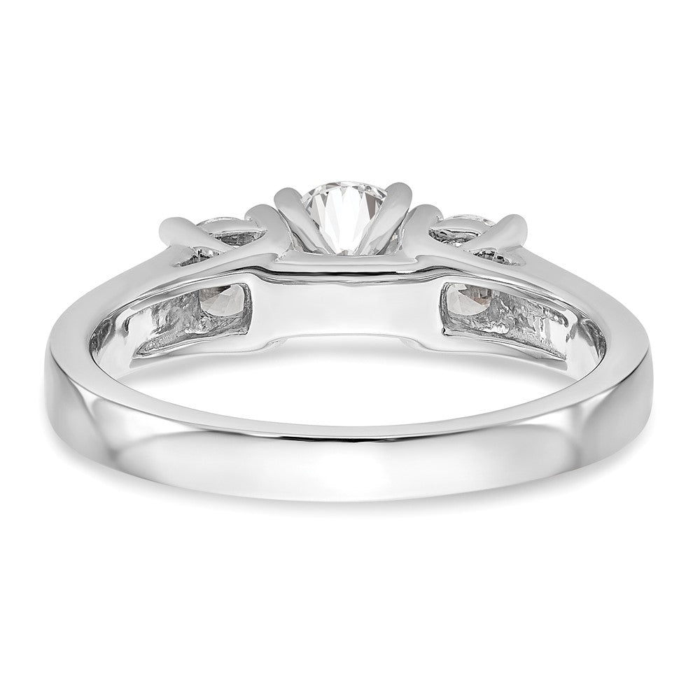 3 Stone Peg Set Semi-Mount Engagement Rings