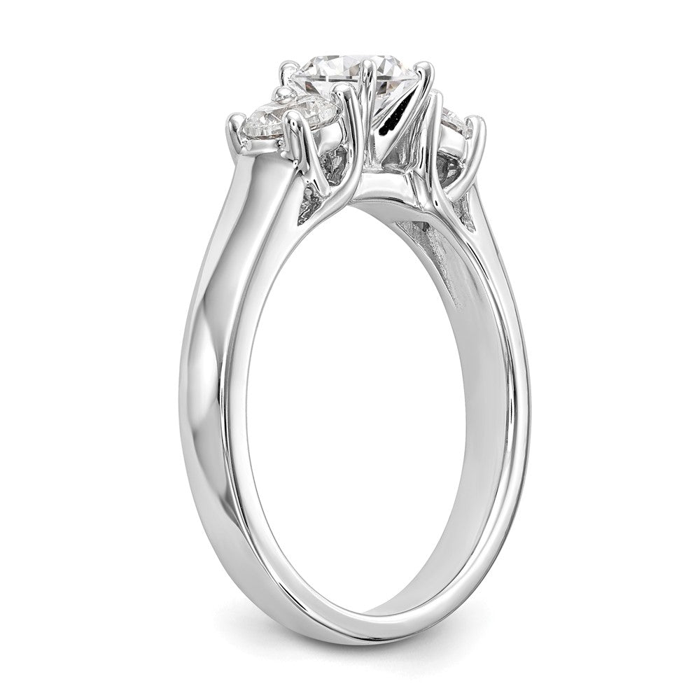 3 Stone Peg Set Semi-Mount Engagement Rings