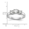 3 Stone Peg Set Semi-Mount Engagement Rings