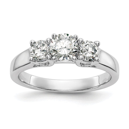 3 Stone Peg Set Semi-Mount Engagement Rings