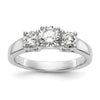 3 Stone Peg Set Semi-Mount Engagement Rings