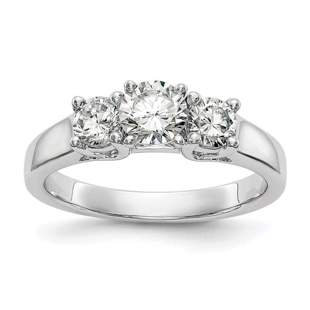 3 Stone Peg Set Semi-Mount Engagement Rings