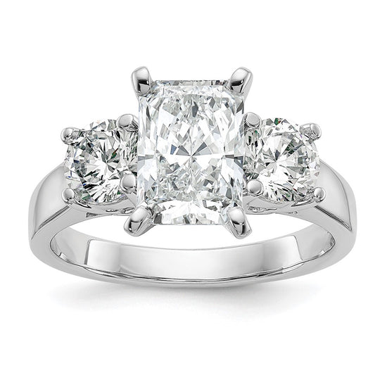 3 Stone Peg Set Semi-Mount Engagement Rings