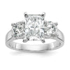 3 Stone Peg Set Semi-Mount Engagement Rings