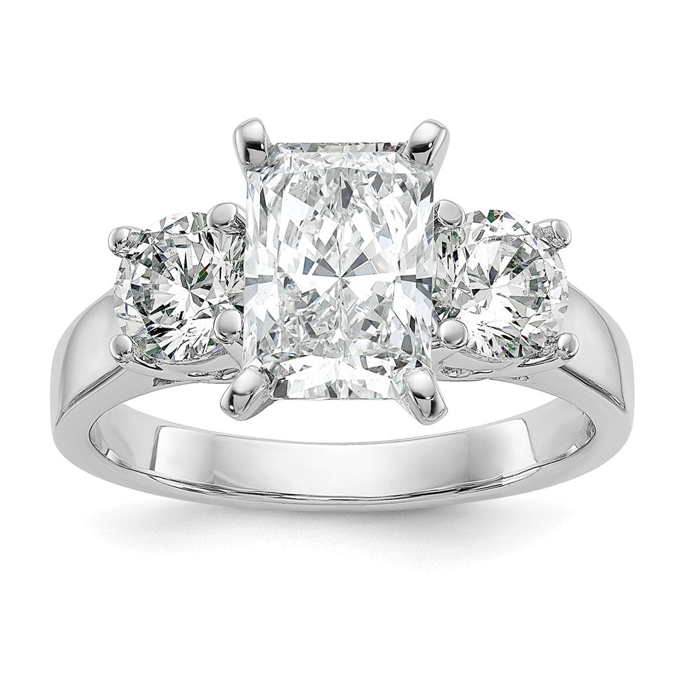 3 Stone Peg Set Semi-Mount Engagement Rings