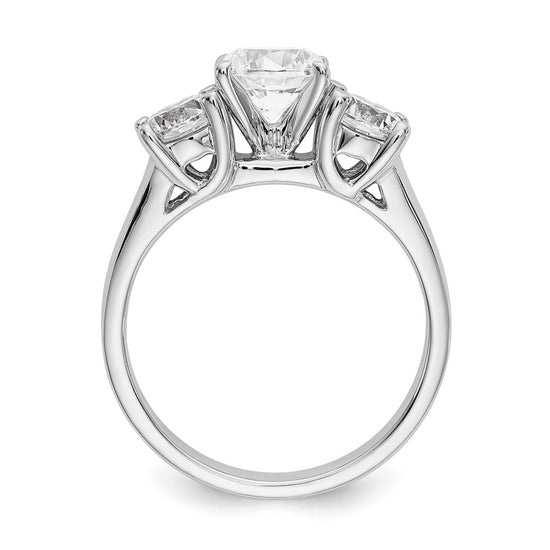 3 Stone Peg Set Semi-Mount Engagement Rings