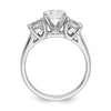 3 Stone Peg Set Semi-Mount Engagement Rings