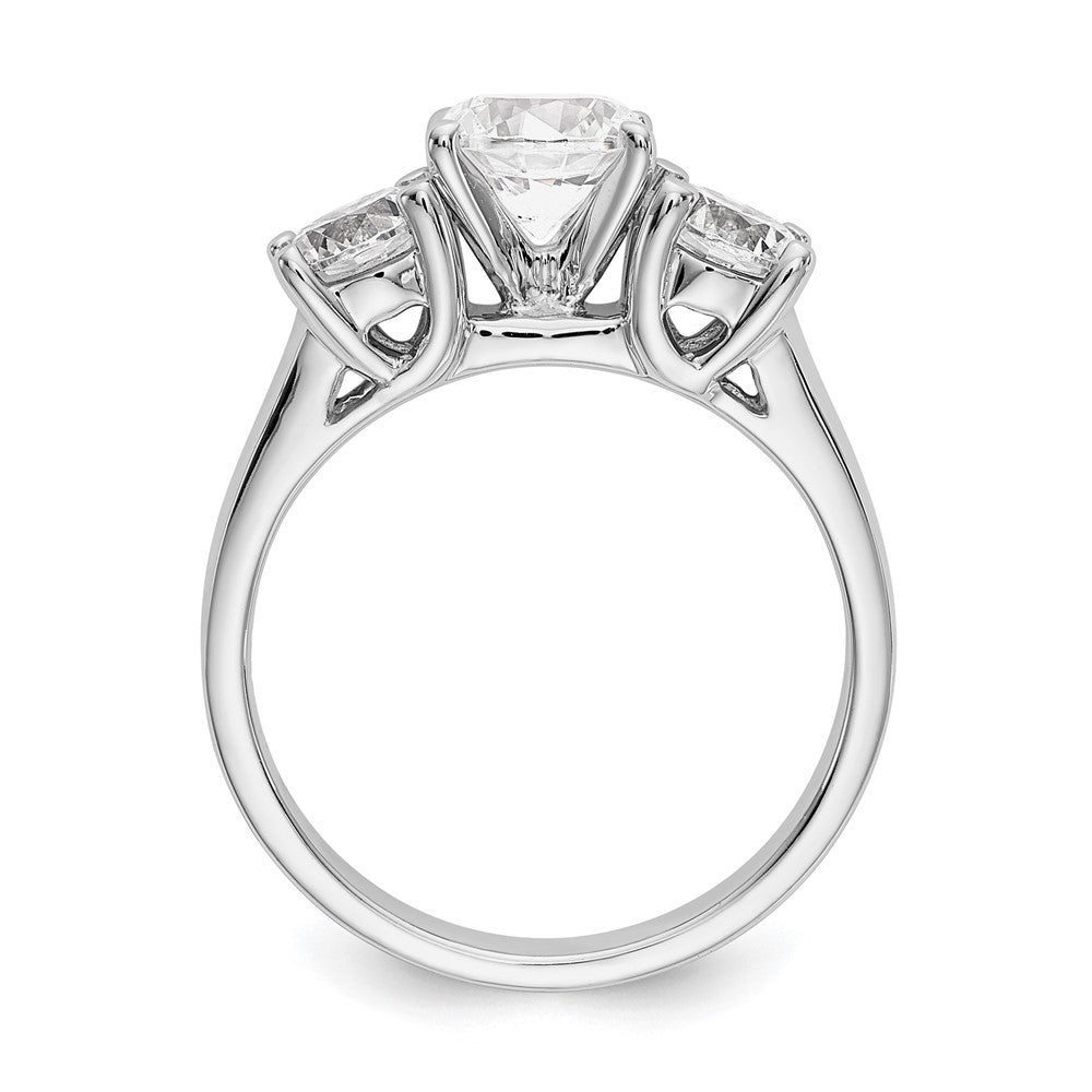 3 Stone Peg Set Semi-Mount Engagement Rings
