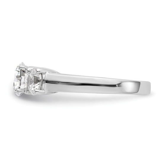 3 Stone Peg Set Semi-Mount Engagement Rings