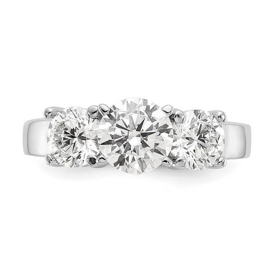 3 Stone Peg Set Semi-Mount Engagement Rings