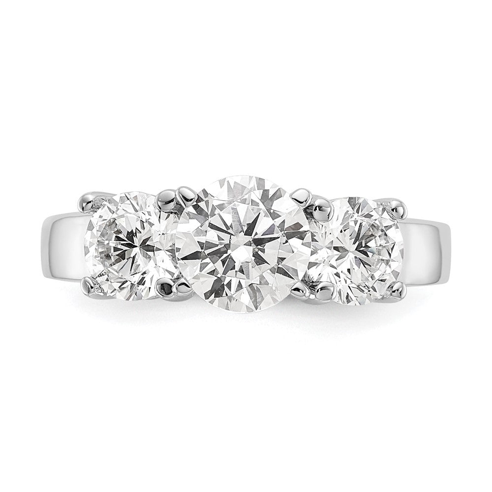 3 Stone Peg Set Semi-Mount Engagement Rings