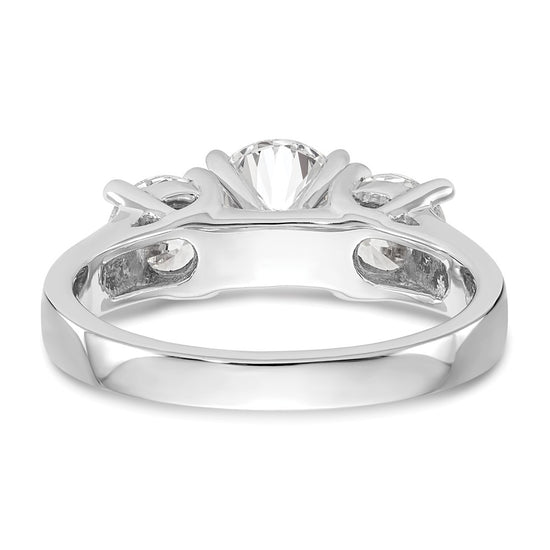 3 Stone Peg Set Semi-Mount Engagement Rings