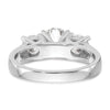 3 Stone Peg Set Semi-Mount Engagement Rings