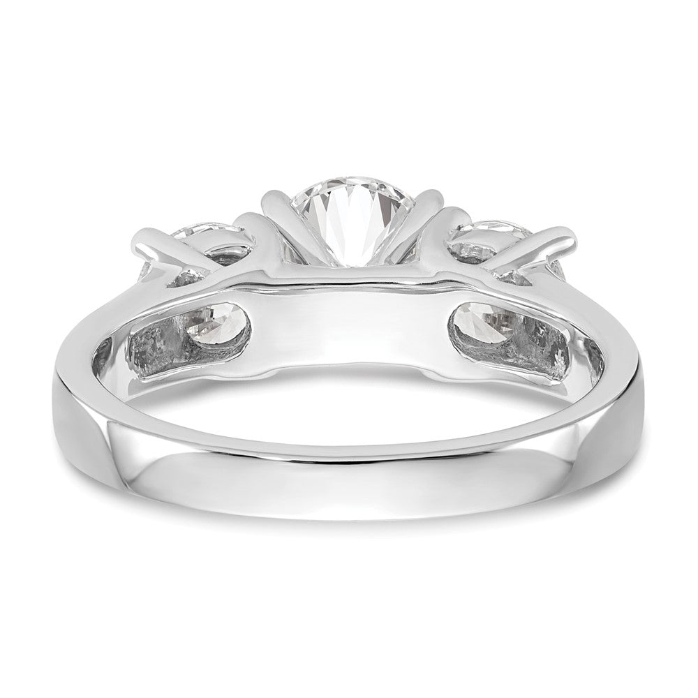 3 Stone Peg Set Semi-Mount Engagement Rings